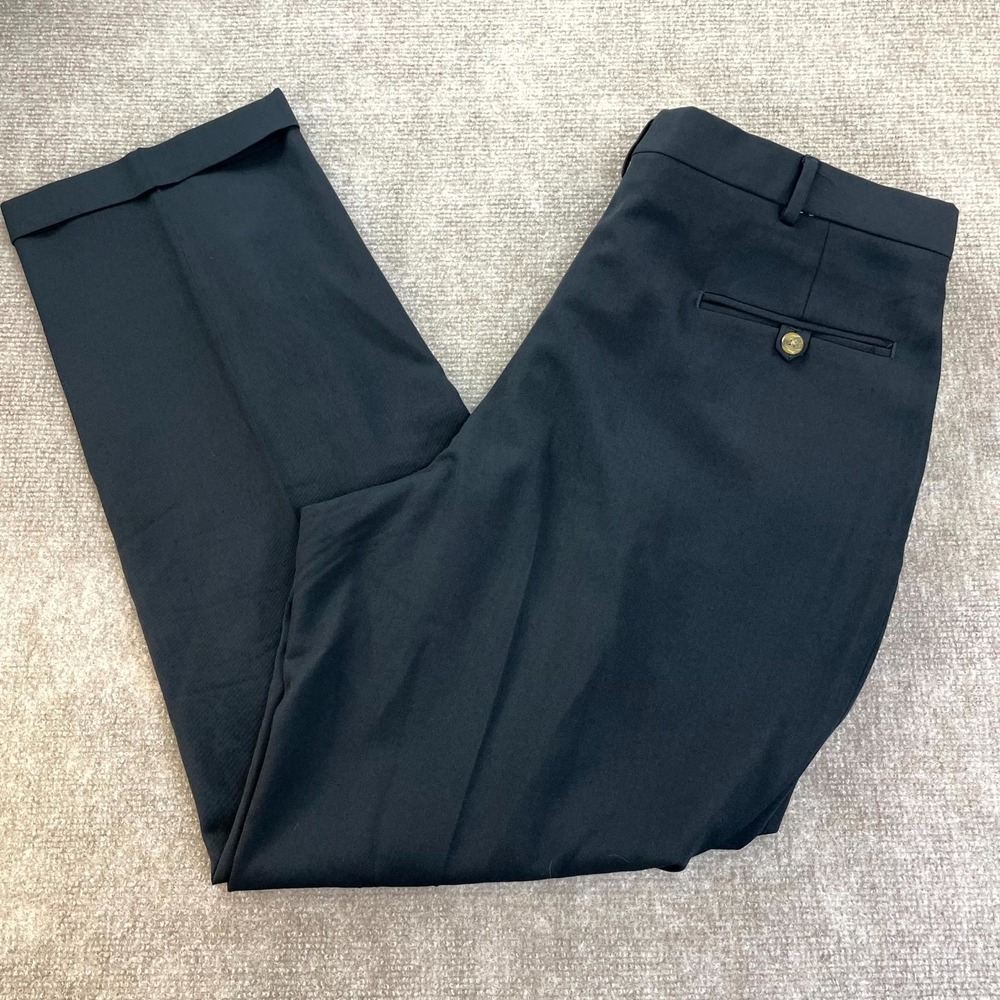 Tommy Hilfiger Dress Pants Mens 36x30 Black Straight Tailored Formal Business